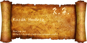 Kozák Hedvig névjegykártya